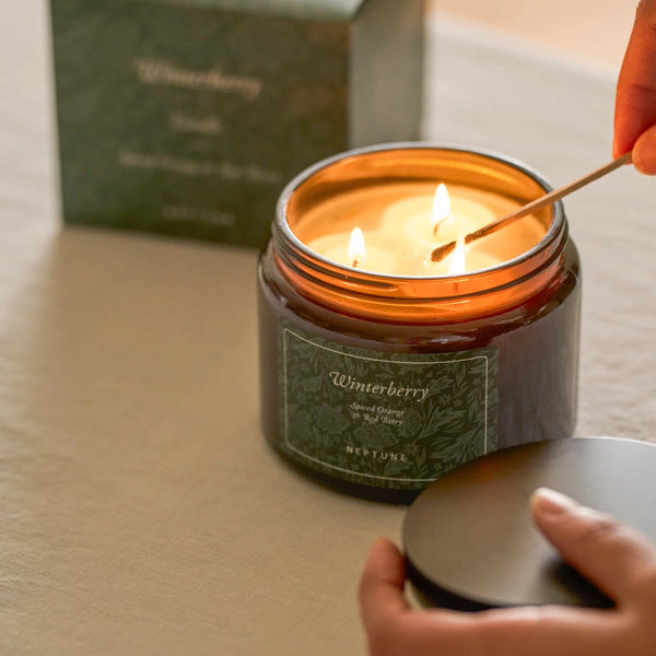 Neptune Seasonal_Christmas_Christmas fragrance default Winterberry 3 Wick Candle, Spiced Orange & Red Berry