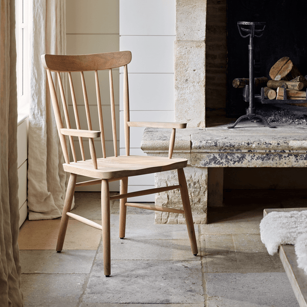 Neptune Chairs Wardley Carver Chair, Natural Oak