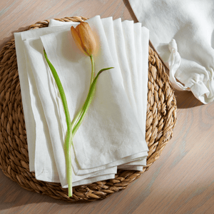 Neptune Table Linen & Accessories Salt Emily Linen Napkins, Set of 6
