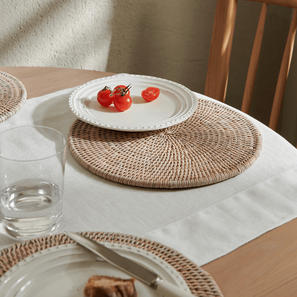 Neptune Tabletop Accessories Ashcroft Rattan Round Placemats, Set of 6