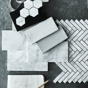 Neptune Wall & Floor Covering Rectangular Kennet Carrara Marble Tiles